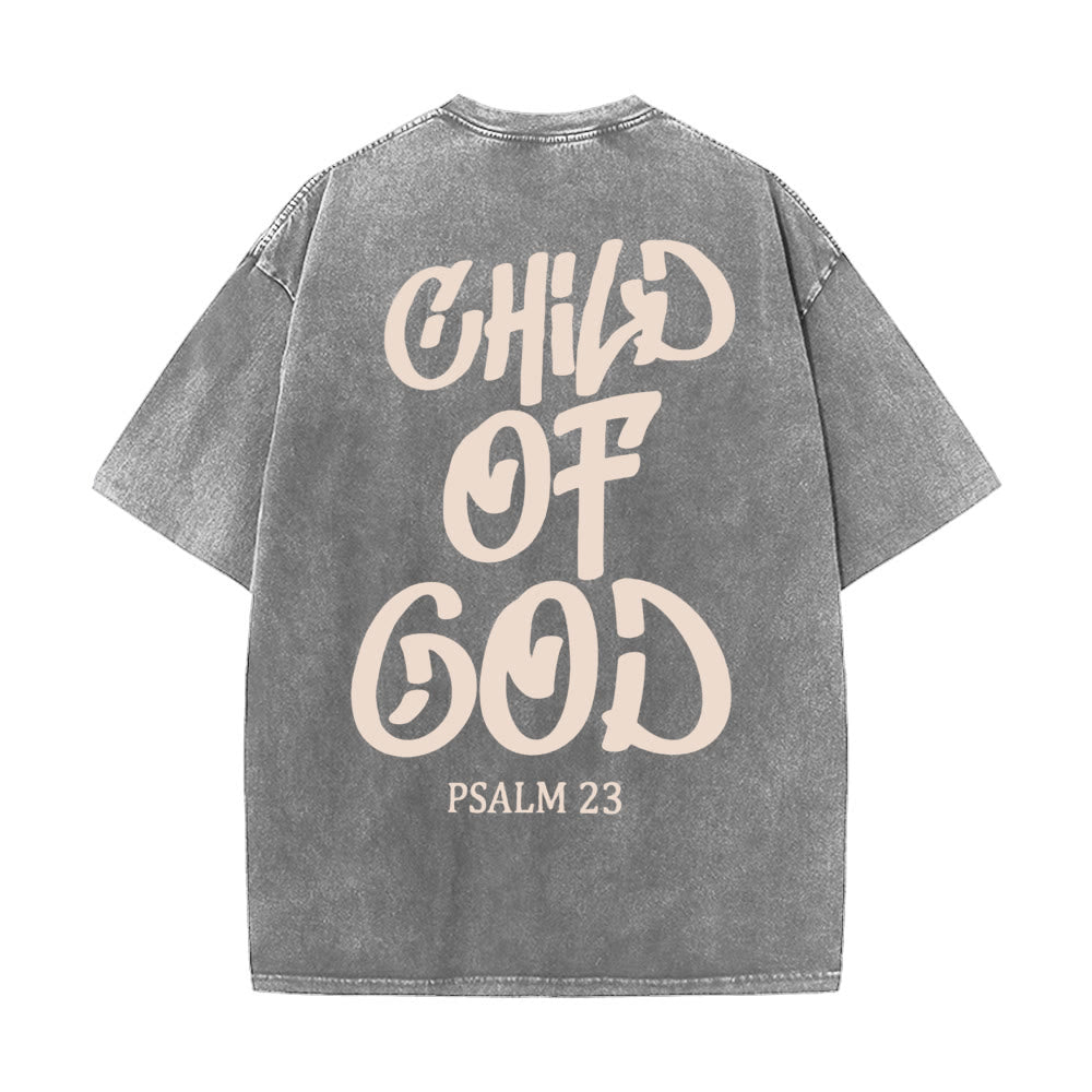 Christianartworkshop Schickes, spirituelles Kind Gottes Psalm 23 Unisex-T-Shirt (vorgewaschen) - Grau - 5XL - image 0