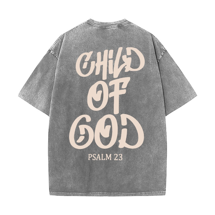 Christianartworkshop Schickes, spirituelles Kind Gottes Psalm 23 Unisex-T-Shirt (vorgewaschen) - Grau - 5XL - image 0