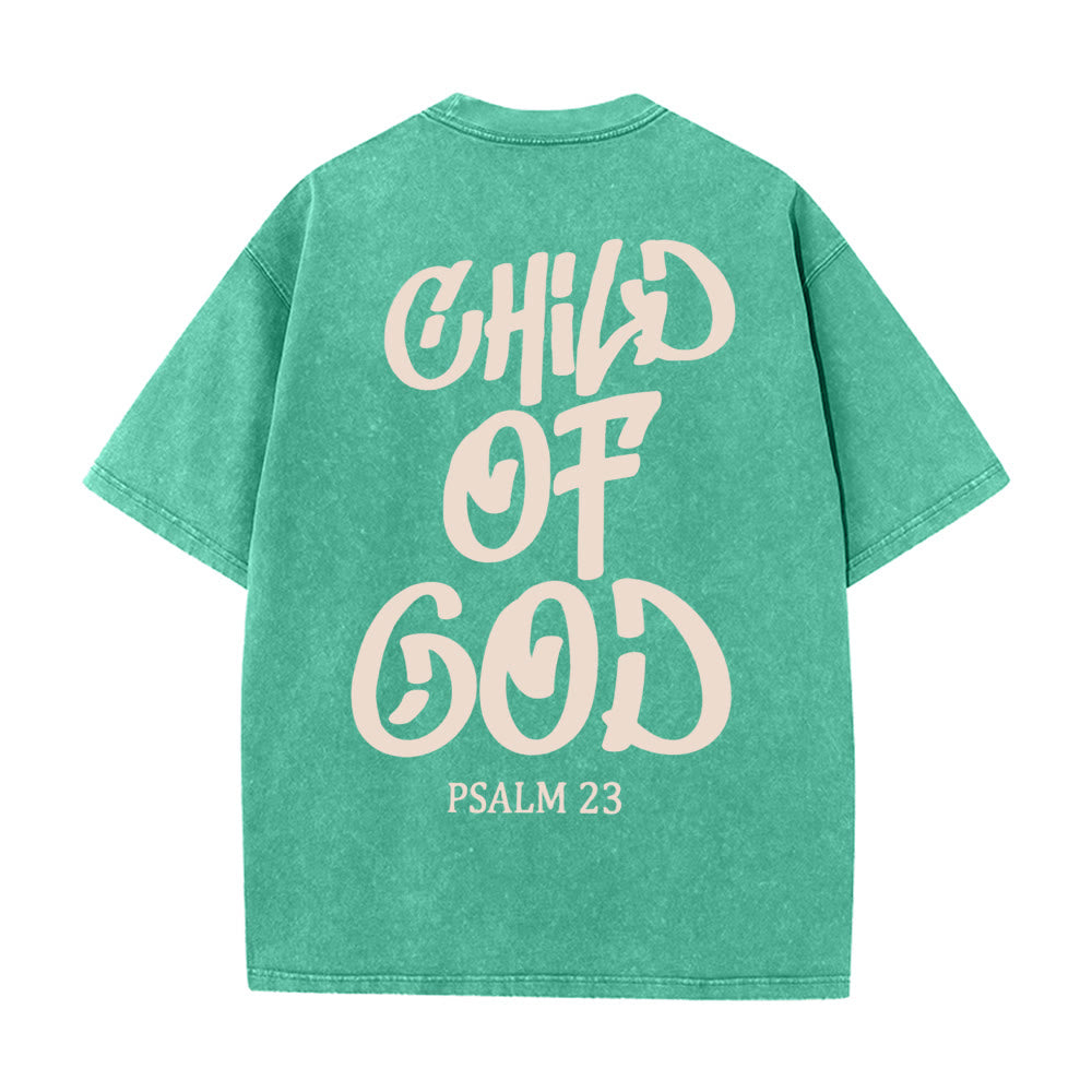 Christianartworkshop Schickes, spirituelles Kind Gottes Psalm 23 Unisex-T-Shirt (vorgewaschen) - Grün - 5XL - image 14