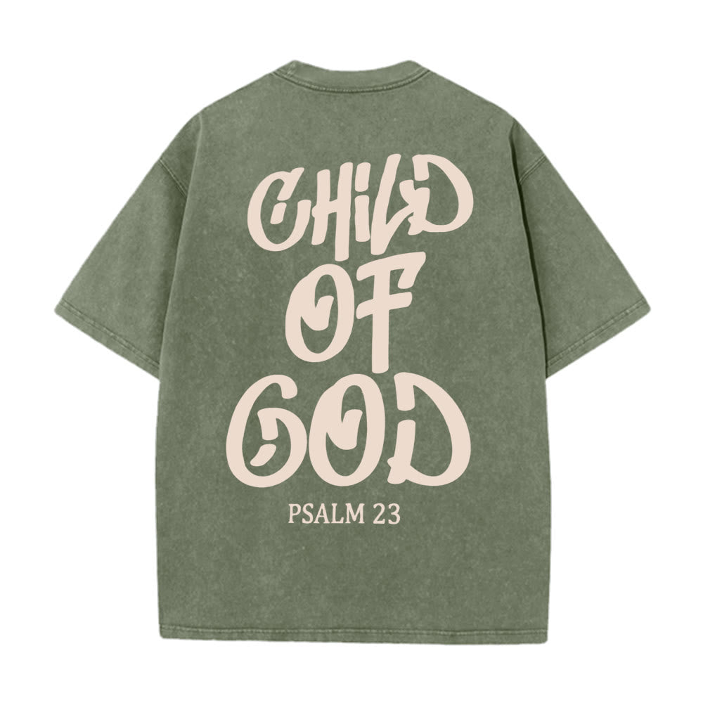 Christianartworkshop Schickes, spirituelles Kind Gottes Psalm 23 Unisex-T-Shirt (vorgewaschen) - Armeegrün - 5XL - image 4