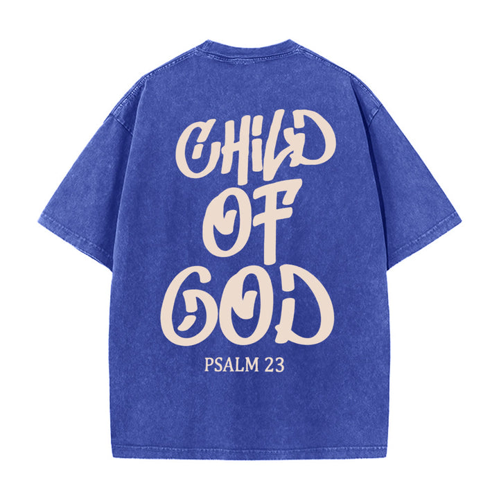 Christianartworkshop Schickes, spirituelles Kind Gottes Psalm 23 Unisex-T-Shirt (vorgewaschen) - Blau - 5XL - image 6