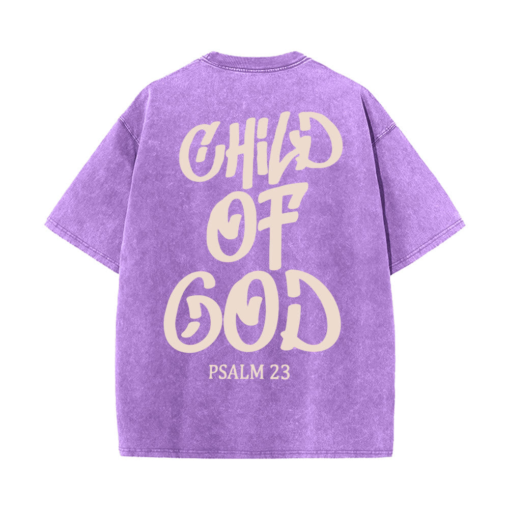 Christianartworkshop Schickes, spirituelles Kind Gottes Psalm 23 Unisex-T-Shirt (vorgewaschen) - Lila - 5XL - image 8