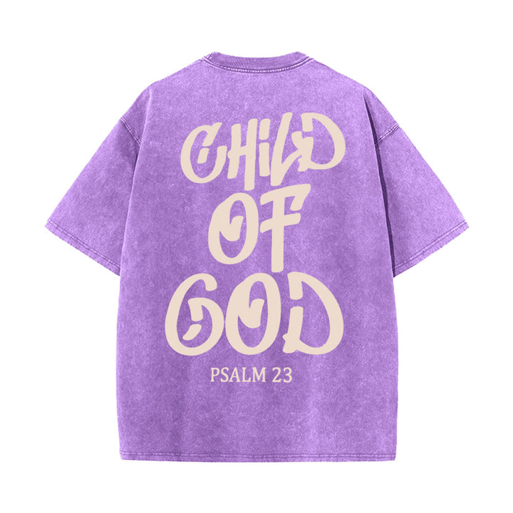 Christianartworkshop Schickes, spirituelles Kind Gottes Psalm 23 Unisex-T-Shirt (vorgewaschen) - Lila - 5XL - image 8