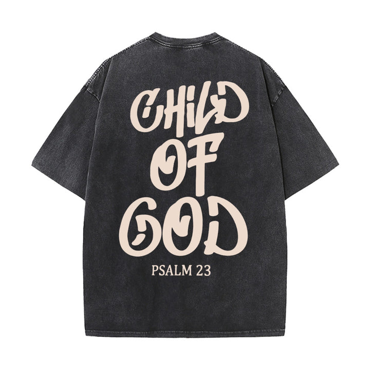 Christianartworkshop Schickes, spirituelles Kind Gottes Psalm 23 Unisex-T-Shirt (vorgewaschen) - Schwarz - 5XL - image 2