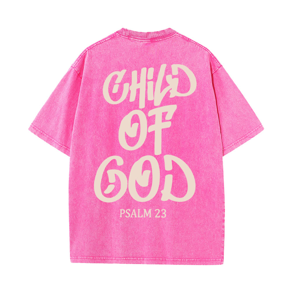 Christianartworkshop Schickes, spirituelles Kind Gottes Psalm 23 Unisex-T-Shirt (vorgewaschen) - Rosa - 5XL - image 16