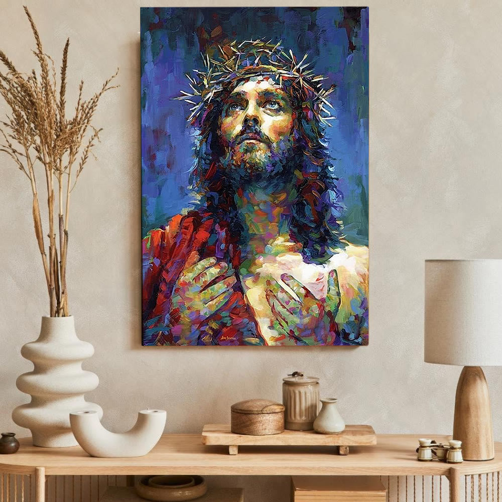 Christianartworkshop Farbenfrohes Jesus-Wandbild zur Andacht: Stille Erinnerung an seine Gnade - image 4