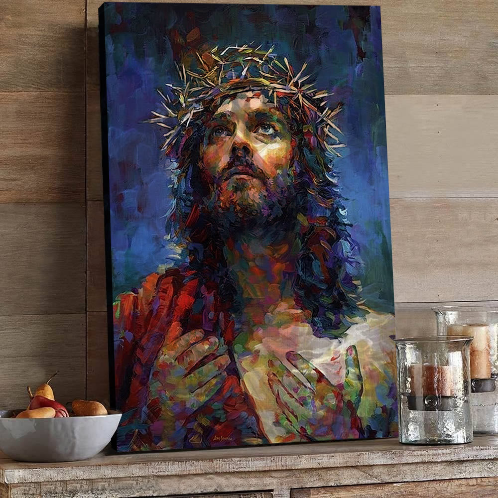 Christianartworkshop Farbenfrohes Jesus-Wandbild zur Andacht: Stille Erinnerung an seine Gnade - image 3