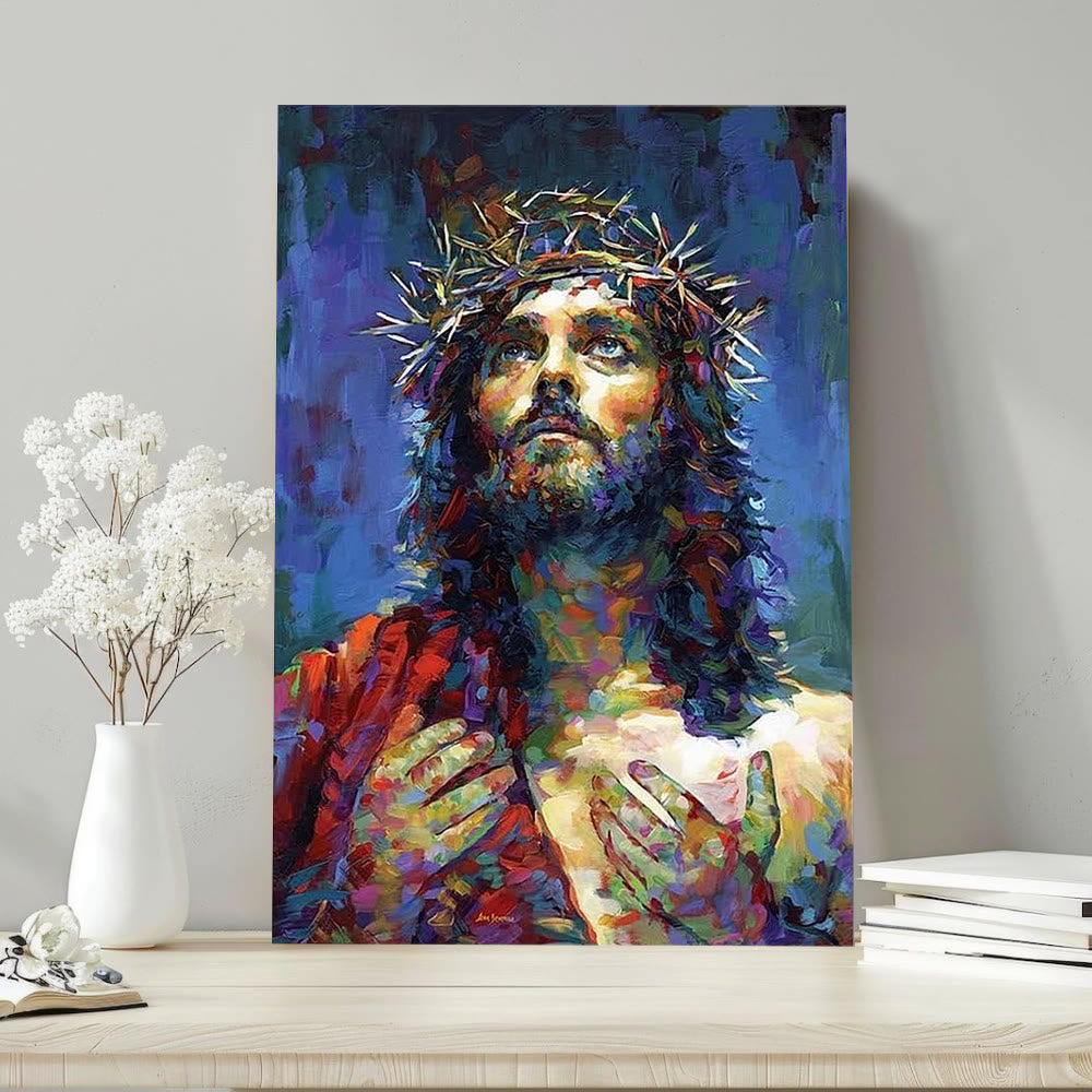 Christianartworkshop Farbenfrohes Jesus-Wandbild zur Andacht: Stille Erinnerung an seine Gnade - image 1