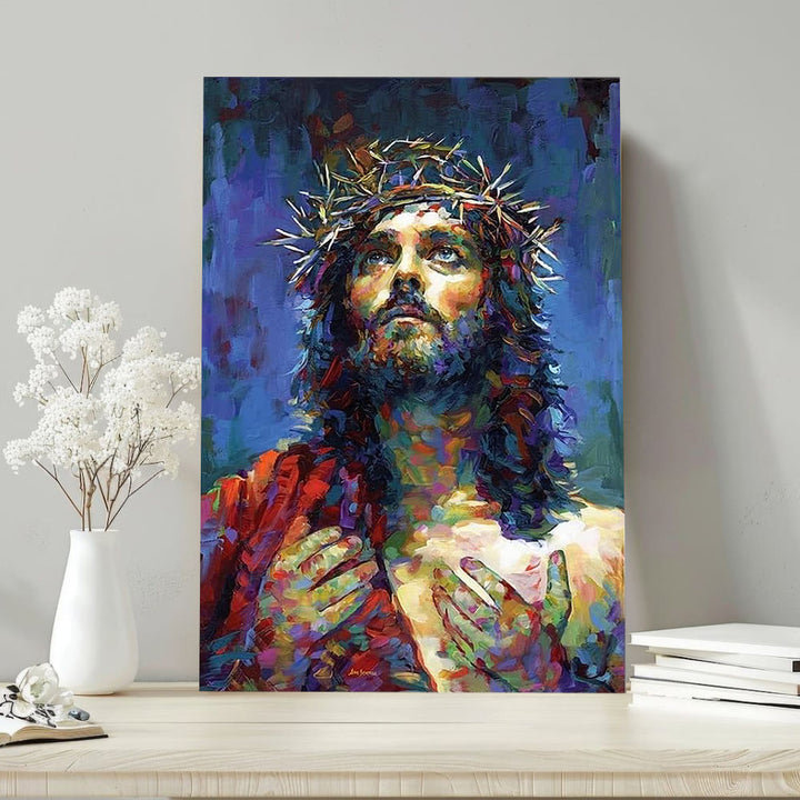 Christianartworkshop Farbenfrohes Jesus-Wandbild zur Andacht: Stille Erinnerung an seine Gnade - image 1