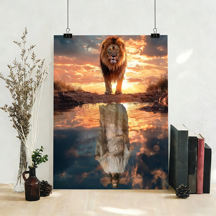 Christianartworkshop Löwe & Jesus – Betrachtung: Göttliche Majestät & Heilige Demut – Wandbild - image 2