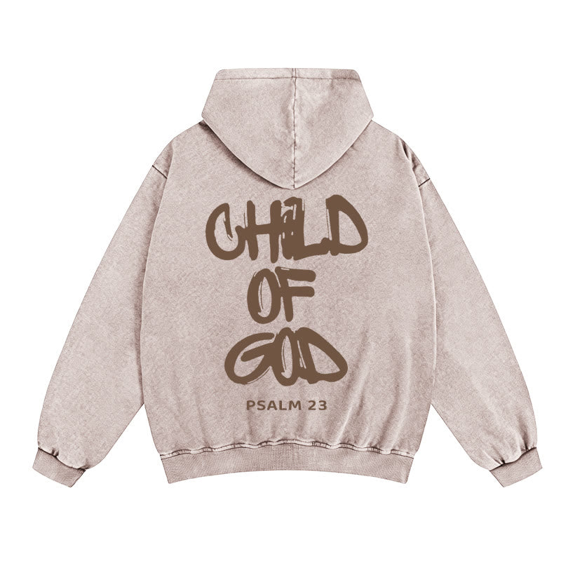 Christianartworkshop „Kind Gottes“ Kapuzenjacke mit Reißverschluss: Psalm 23 – Trostbotschaft - Aprikose - 2XL - image 13