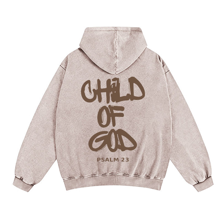Christianartworkshop „Kind Gottes“ Kapuzenjacke mit Reißverschluss: Psalm 23 – Trostbotschaft - Aprikose - 2XL - image 13
