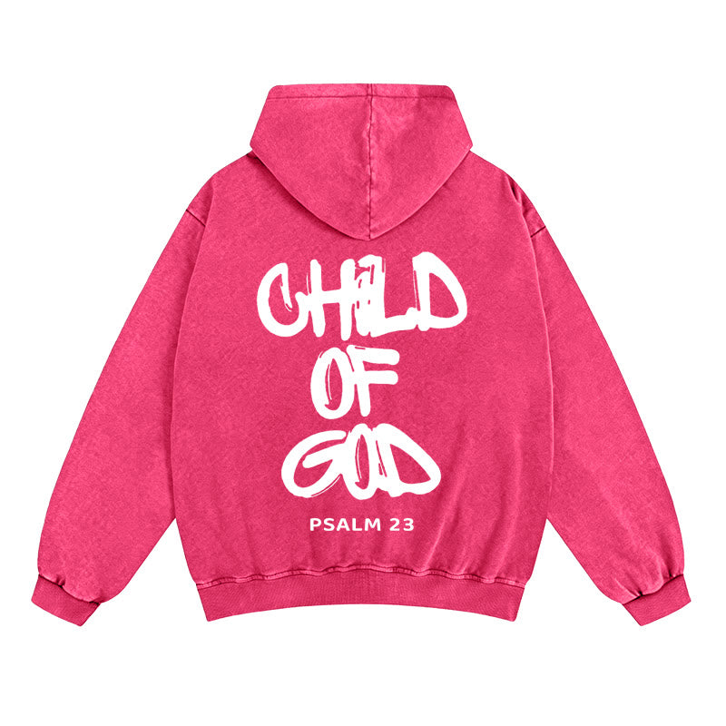 Christianartworkshop „Kind Gottes“ Kapuzenjacke mit Reißverschluss: Psalm 23 – Trostbotschaft - Rose - 2XL - image 10