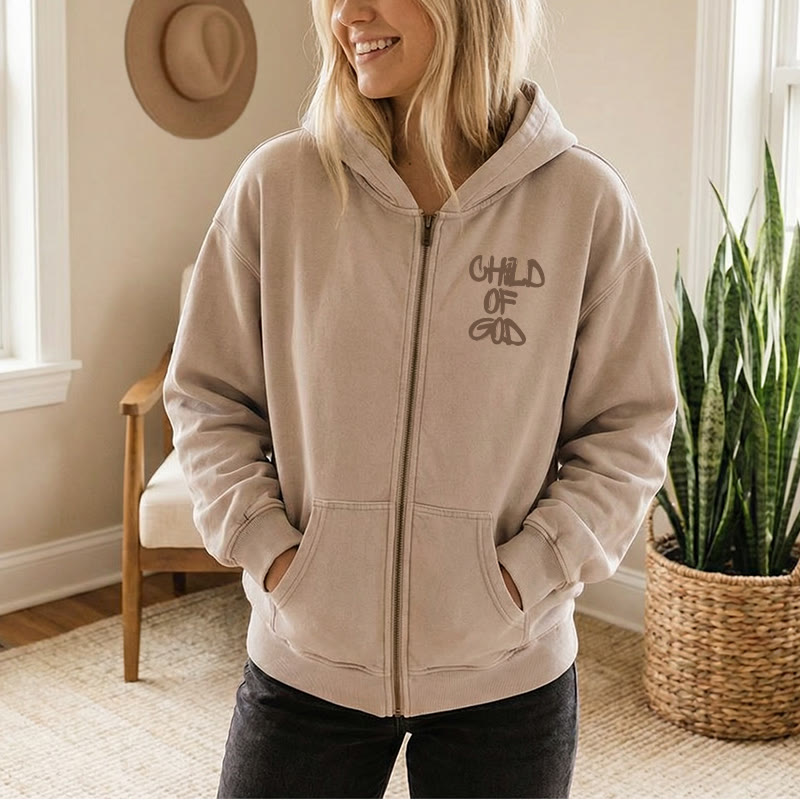 Christianartworkshop „Kind Gottes“ Kapuzenjacke mit Reißverschluss: Psalm 23 – Trostbotschaft - image 16