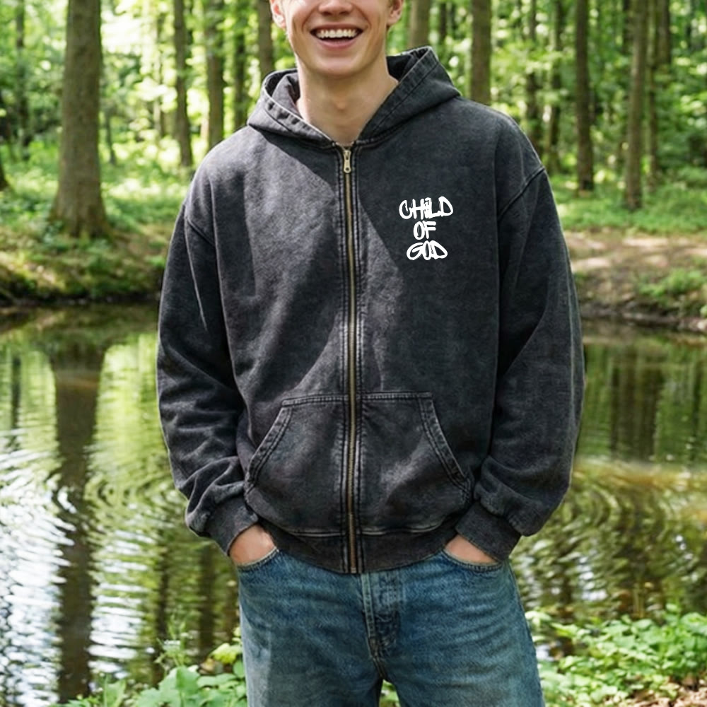 Christianartworkshop „Kind Gottes“ Kapuzenjacke mit Reißverschluss: Psalm 23 – Trostbotschaft - image 6