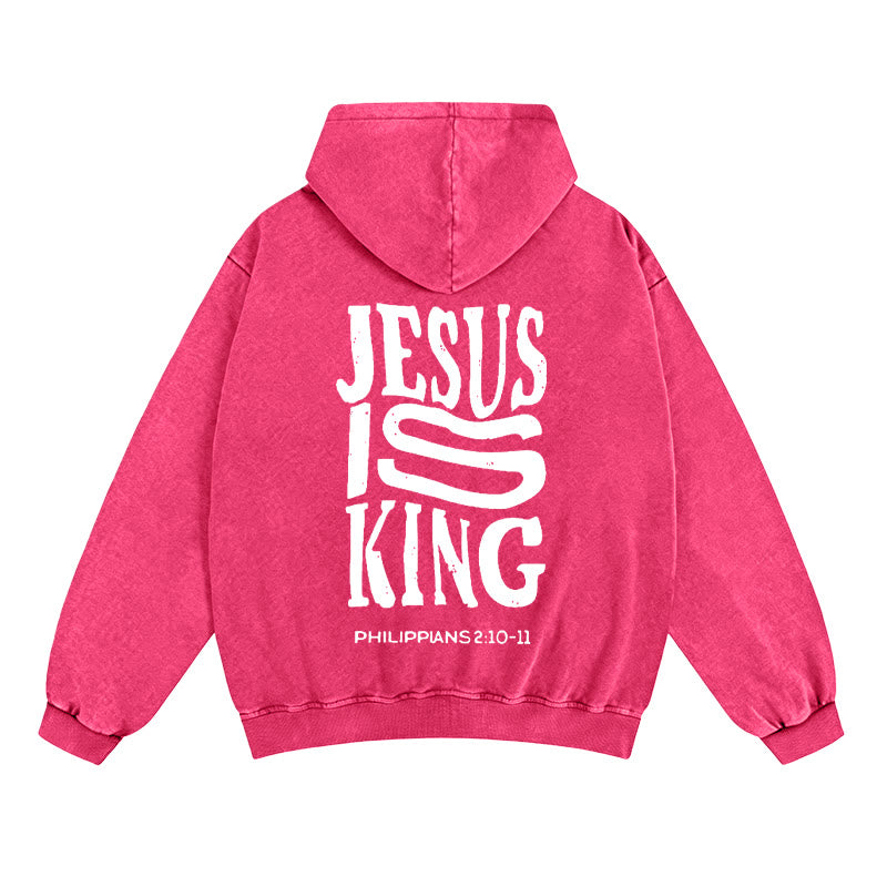 Christianartworkshop Jesus Is King Kapuzenjacke mit Reißverschluss: Glaubensbekenntnis zu Philipper 2,10-11 - Rose - 2XL - image 14