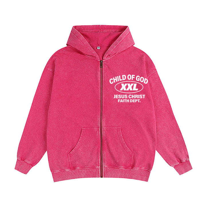 Christianartworkshop „Child of God Identity“ Kapuzenjacke mit Reißverschluss: Glaube und Streetstyle vereint - Rose - 2XL - image 10