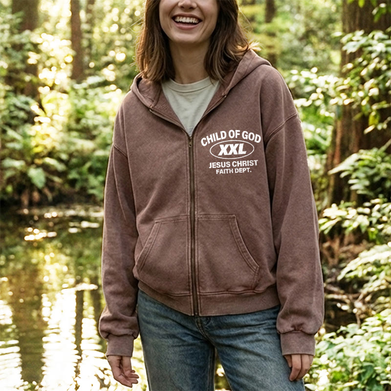 Christianartworkshop „Child of God Identity“ Kapuzenjacke mit Reißverschluss: Glaube und Streetstyle vereint - image 1