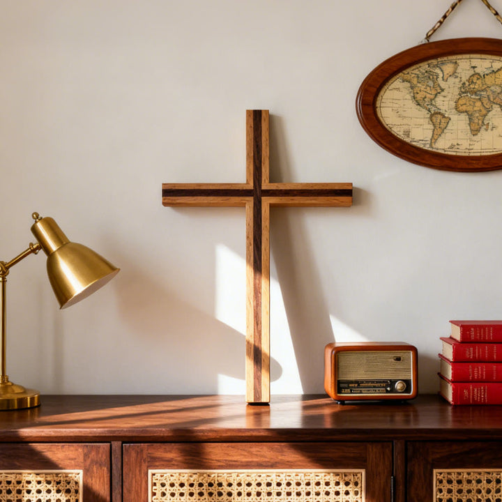 Christianartworkshop Organische Kreuz-Wanddekoration: Stille Erinnerung an sein Opfer - Holz - image 0