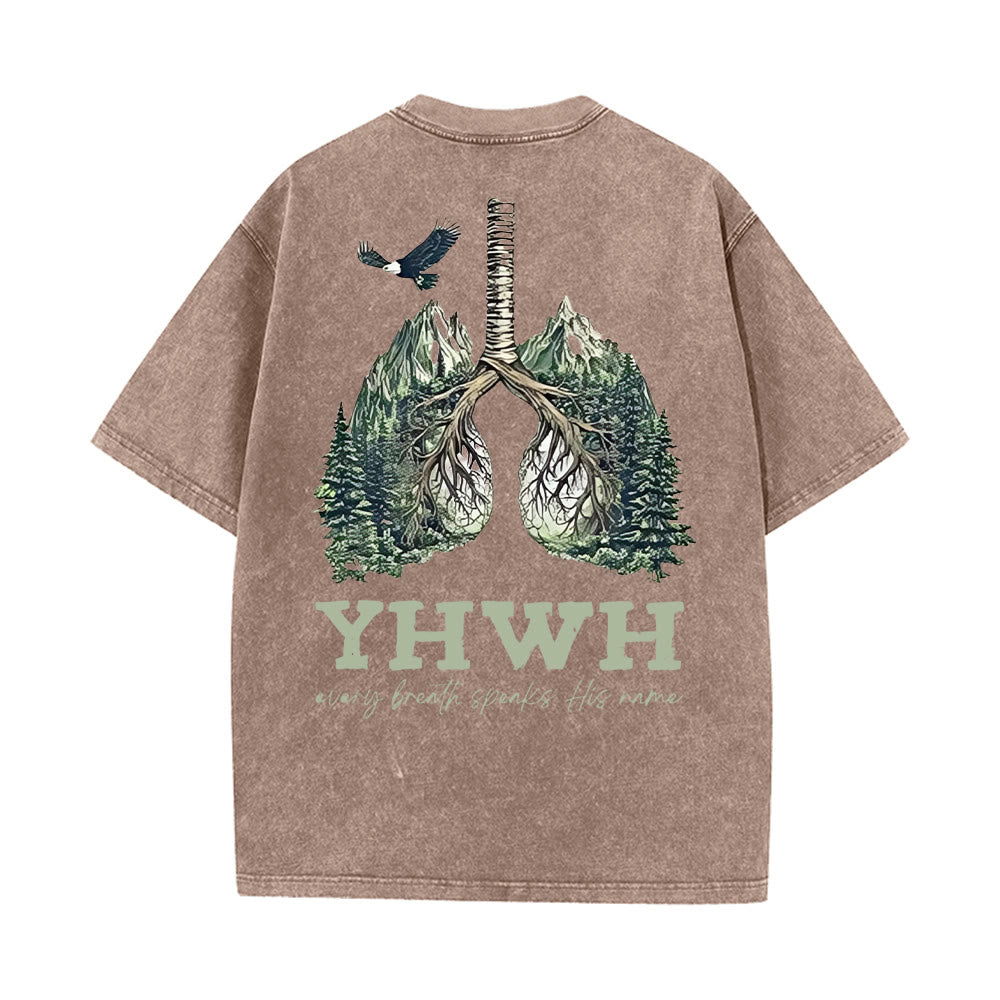 Christianartworkshop „Jeder Atemzug spricht seinen Namen“ Unisex-T-Shirt (vorgewaschen) - Kaffee - 5XL - image 14