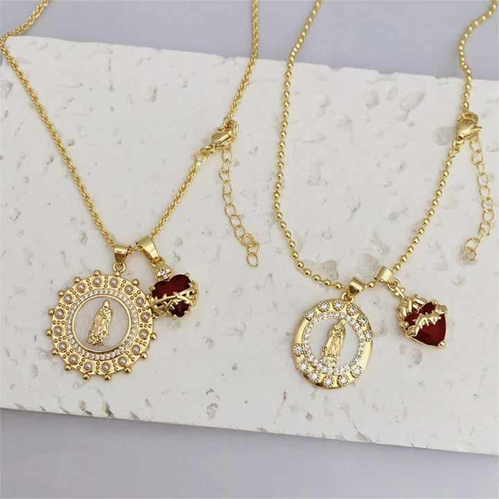 Christianartworkshop Halskette mit Marien- und Herz-Jesu-Motiv in 6 Ausführungen: Eleganter, vom Glauben erfüllter Schmuck - image 2