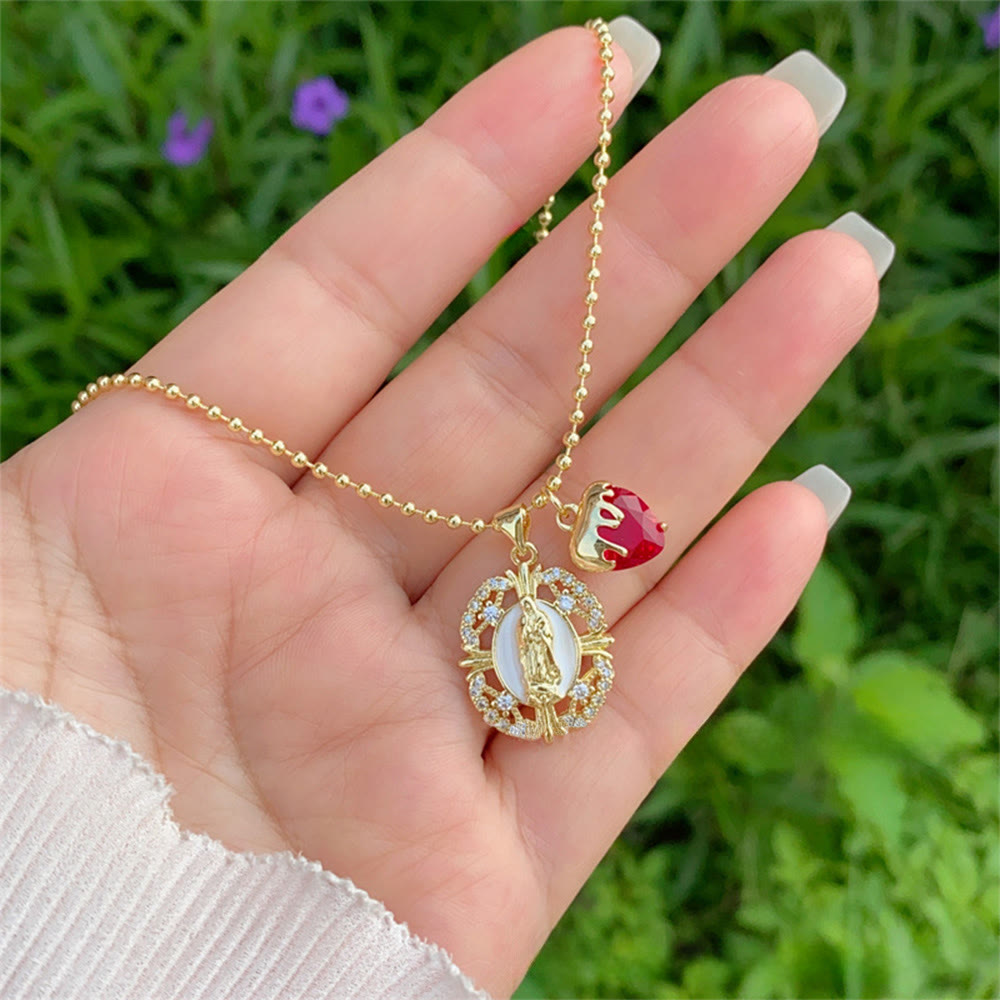 Christianartworkshop Halskette mit Marien- und Herz-Jesu-Motiv in 6 Ausführungen: Eleganter, vom Glauben erfüllter Schmuck - A - image 3
