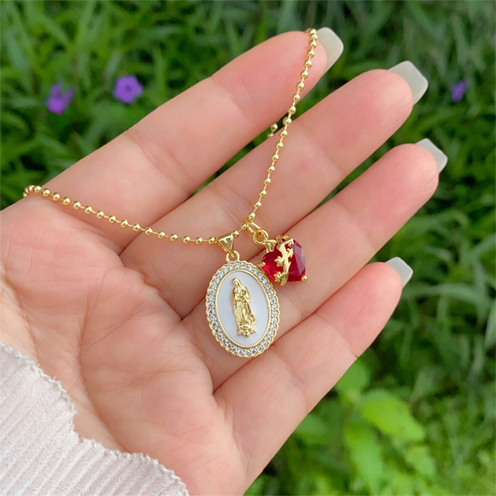 Christianartworkshop Halskette mit Marien- und Herz-Jesu-Motiv in 6 Ausführungen: Eleganter, vom Glauben erfüllter Schmuck - D - image 6