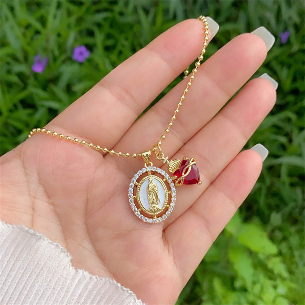 Christianartworkshop Halskette mit Marien- und Herz-Jesu-Motiv in 6 Ausführungen: Eleganter, vom Glauben erfüllter Schmuck - F - image 8