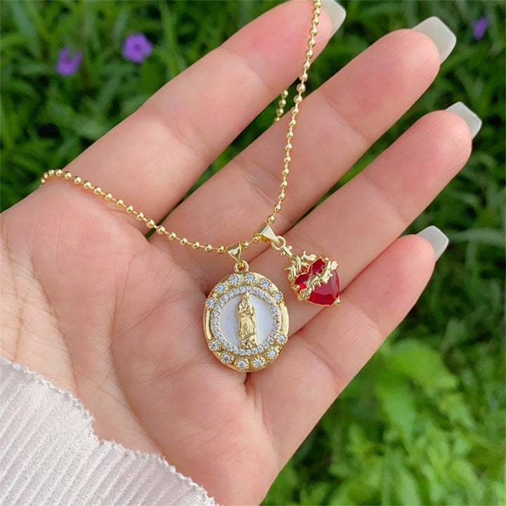 Christianartworkshop Halskette mit Marien- und Herz-Jesu-Motiv in 6 Ausführungen: Eleganter, vom Glauben erfüllter Schmuck - B - image 4