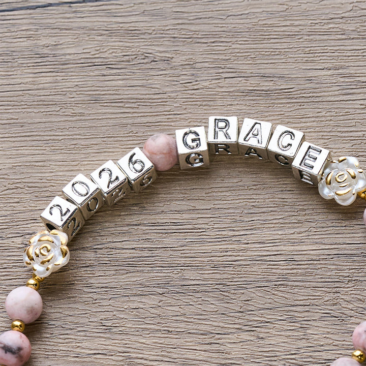 Christianartworkshop Rosenkranz „Rosa Zebra Jasper“ für das neue Jahr 2026: Personalisierter Name und Glaube - image 9