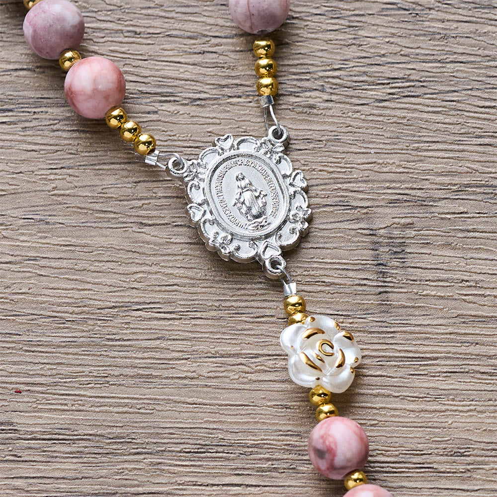 Christianartworkshop Rosenkranz „Rosa Zebra Jasper“ für das neue Jahr 2026: Personalisierter Name und Glaube - image 8