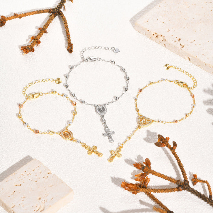 Christianartworkshop Armband mit Anhänger „Unsere Liebe Frau und Kreuz“: Ihre Gnade an Ihrem Handgelenk - image 1