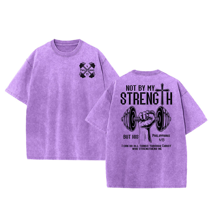 Christianartworkshop Nicht durch meine Kraft, sondern durch seine Unisex-T-Shirt (vorgewaschen) - Lila - 5XL - image 0
