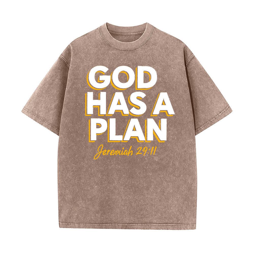 Christianartworkshop Gott hat einen Plan Zitat Unisex-T-Shirt (vorgewaschen) - Braun - 5XL - image 5