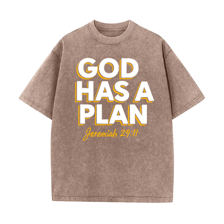 Christianartworkshop Gott hat einen Plan Zitat Unisex-T-Shirt (vorgewaschen) - Braun - 5XL - image 5