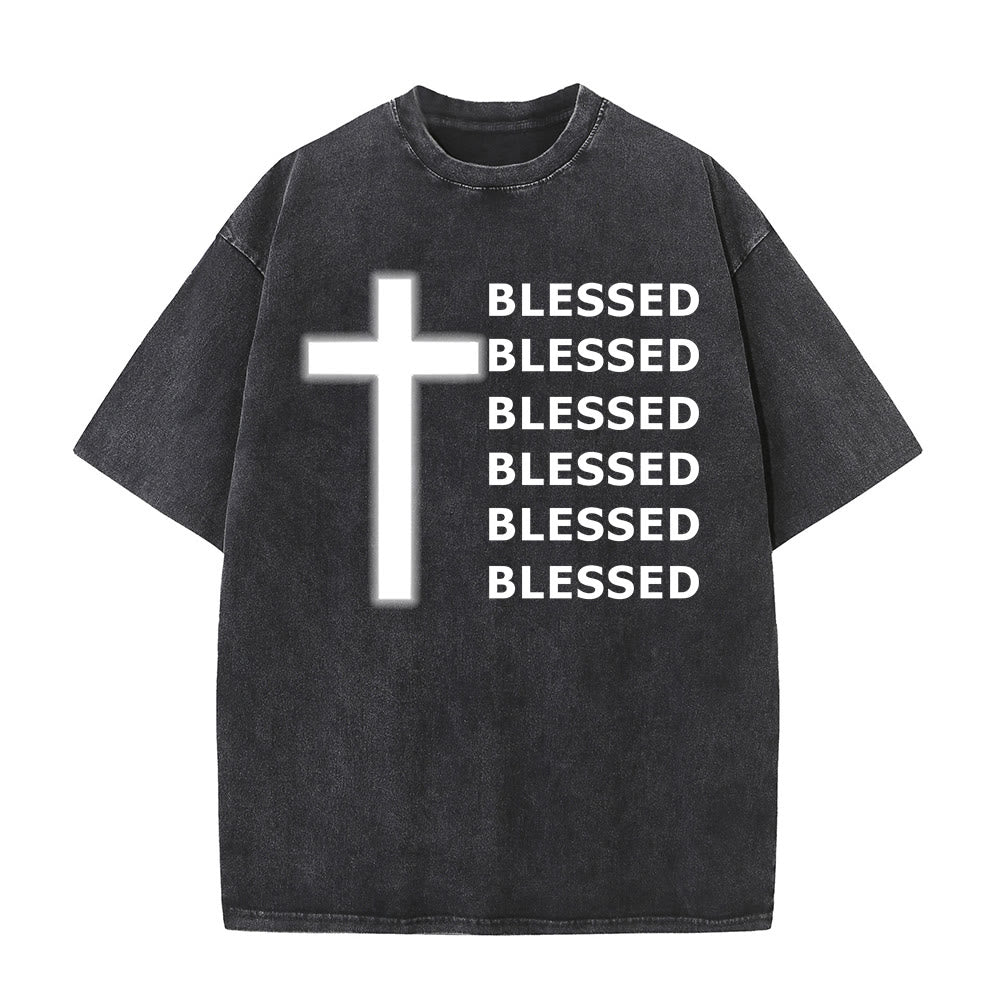 Christianartworkshop Unisex-T-Shirt mit dem Aufdruck „Dankbarkeit, Segen“ - Schwarz - 5XL - image 3
