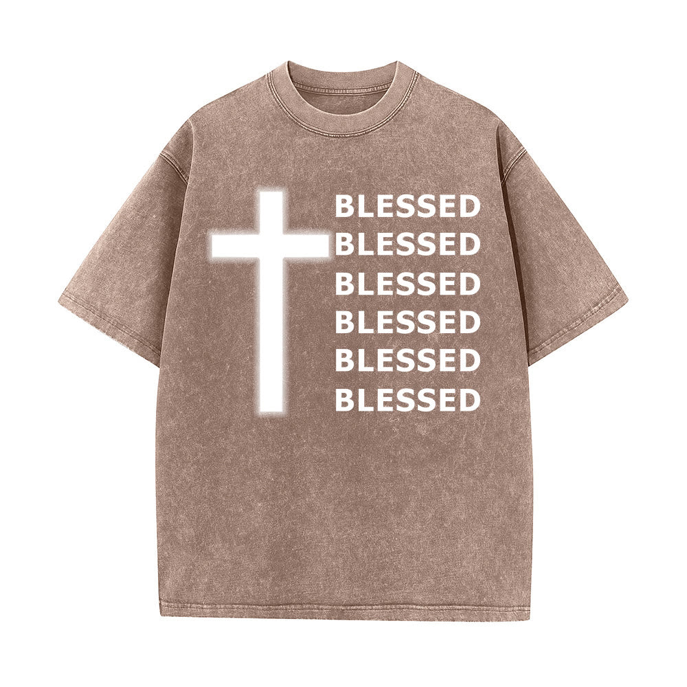 Christianartworkshop Unisex-T-Shirt mit dem Aufdruck „Dankbarkeit, Segen“ - Braun - 5XL - image 6