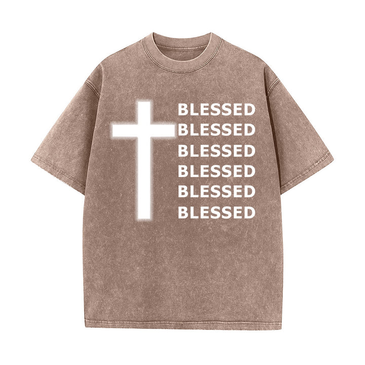 Christianartworkshop Unisex-T-Shirt mit dem Aufdruck „Dankbarkeit, Segen“ - Braun - 5XL - image 6