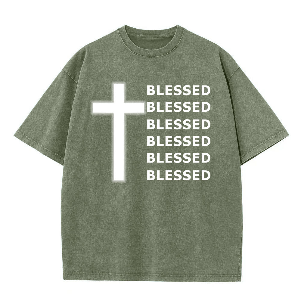 Christianartworkshop Unisex-T-Shirt mit dem Aufdruck „Dankbarkeit, Segen“ - Armeegrün - 5XL - image 1