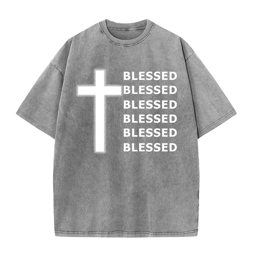 Christianartworkshop Unisex-T-Shirt mit dem Aufdruck „Dankbarkeit, Segen“ - Grau - 5XL - image 5
