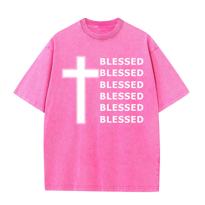 Christianartworkshop Unisex-T-Shirt mit dem Aufdruck „Dankbarkeit, Segen“ - Rosa - 5XL - image 8