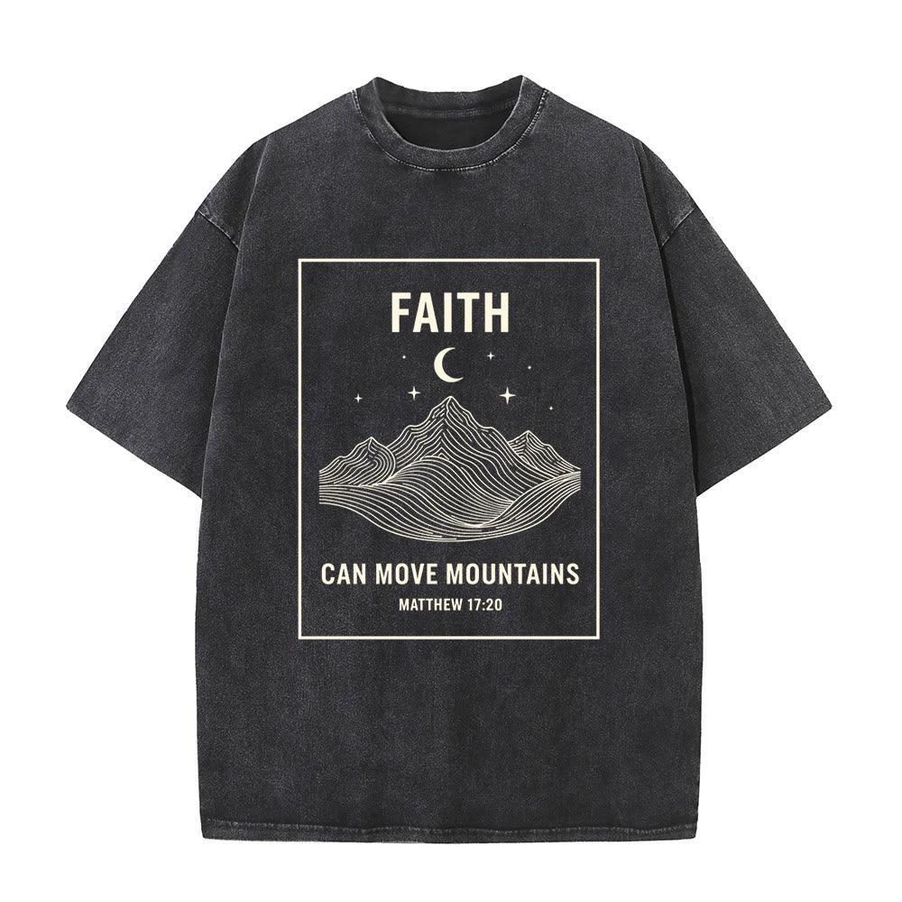 Christianartworkshop Glaube kann Berge versetzen Matthäus 17,20 Unisex-T-Shirt (vorgewaschen) - Schwarz - 5XL - image 7