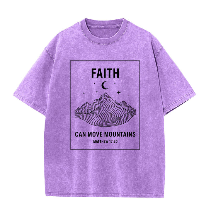Christianartworkshop Glaube kann Berge versetzen Matthäus 17,20 Unisex-T-Shirt (vorgewaschen) - Lila - 5XL - image 6