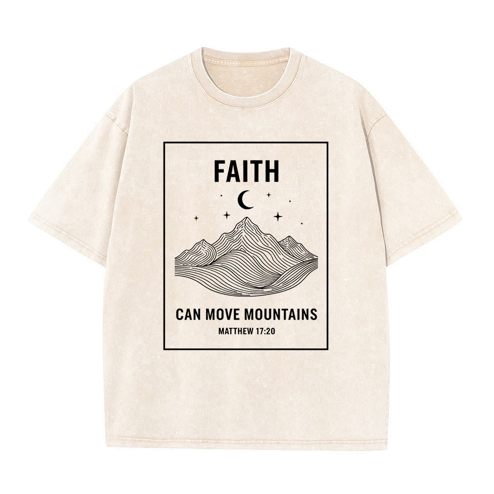 Christianartworkshop Glaube kann Berge versetzen Matthäus 17,20 Unisex-T-Shirt (vorgewaschen) - Beige - 5XL - image 8