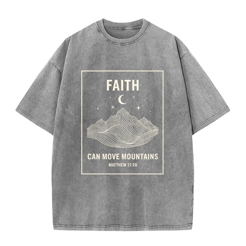 Christianartworkshop Glaube kann Berge versetzen Matthäus 17,20 Unisex-T-Shirt (vorgewaschen) - Grau - 5XL - image 9