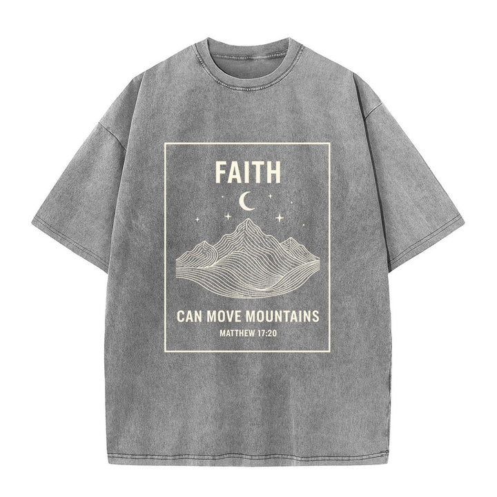 Christianartworkshop Glaube kann Berge versetzen Matthäus 17,20 Unisex-T-Shirt (vorgewaschen) - Grau - 5XL - image 9