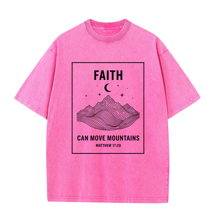 Christianartworkshop Glaube kann Berge versetzen Matthäus 17,20 Unisex-T-Shirt (vorgewaschen) - Rosa - 5XL - image 3
