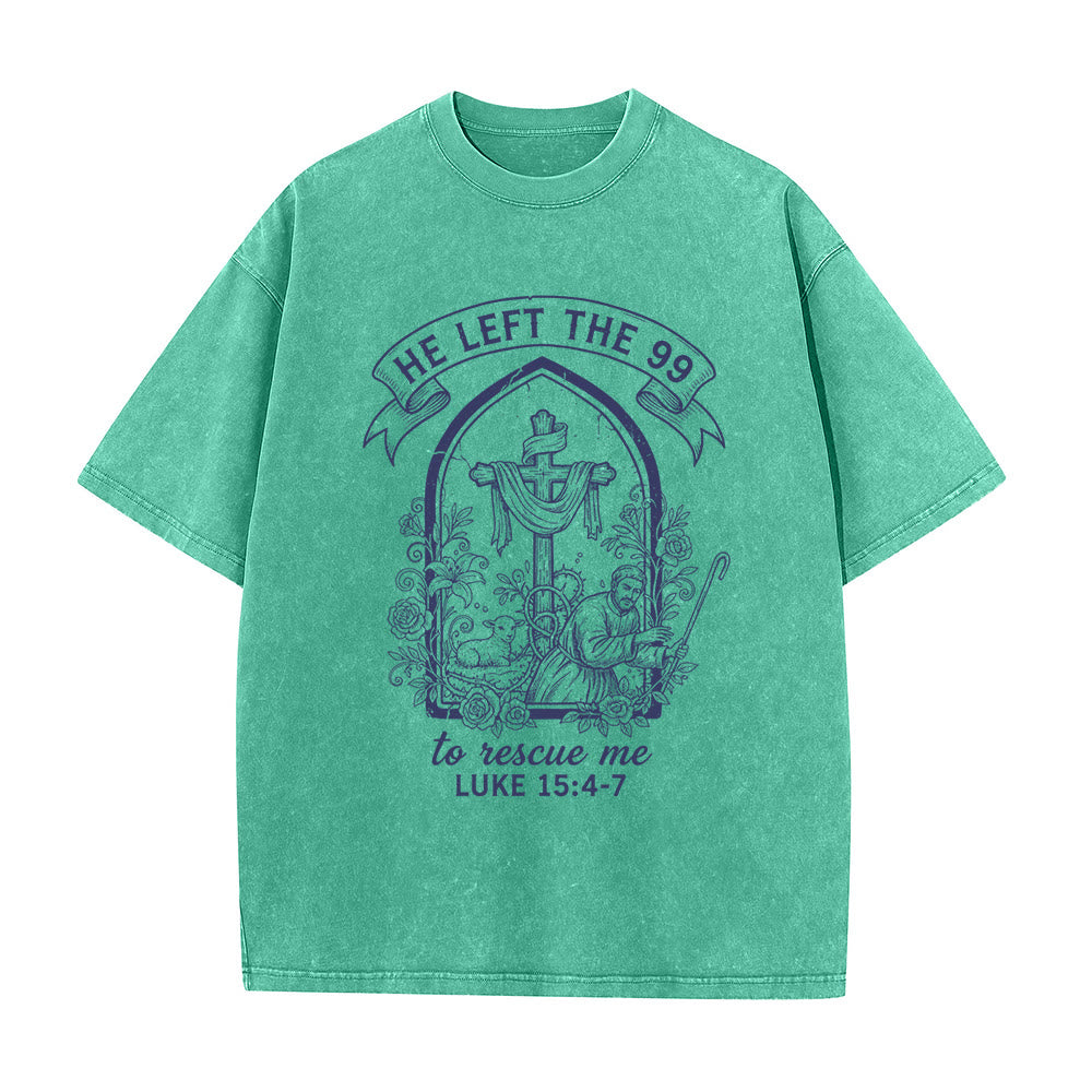 Christianartworkshop Sein unermüdlicher Hirte und Lamm Unisex-T-Shirt (vorgewaschen) - Grün - 5XL - image 5