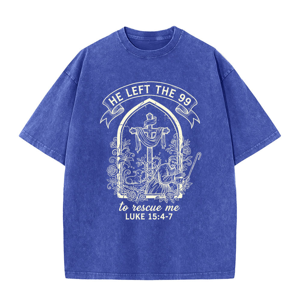 Christianartworkshop Sein unermüdlicher Hirte und Lamm Unisex-T-Shirt (vorgewaschen) - Blau - 5XL - image 3