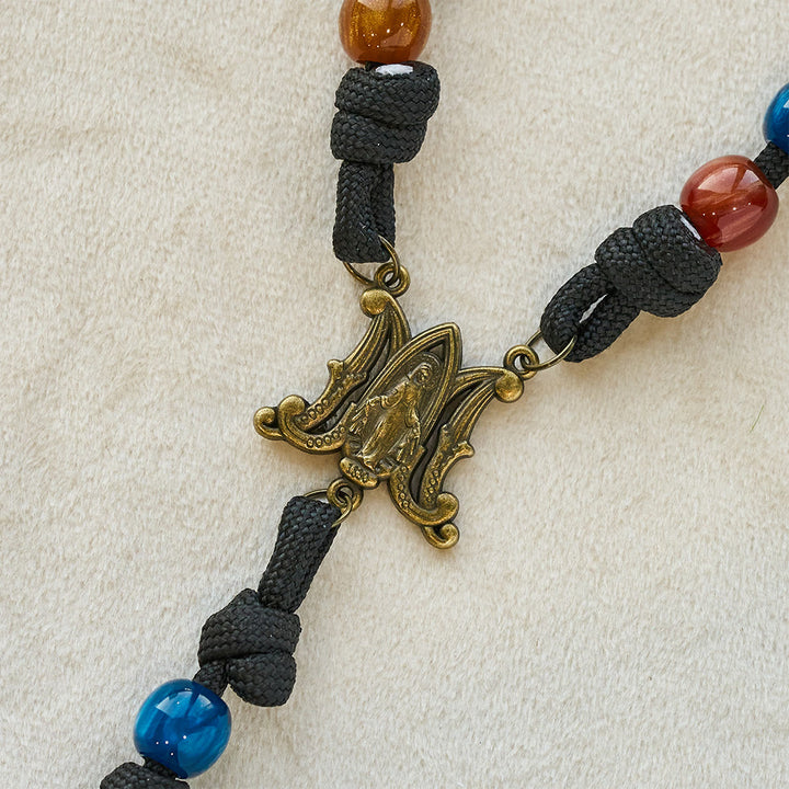 Christianartworkshop Farbenfroher Rosenkranz für das neue Jahr 2026: Personalisiertes Kreuz mit Namen und Schutzpatron - image 7